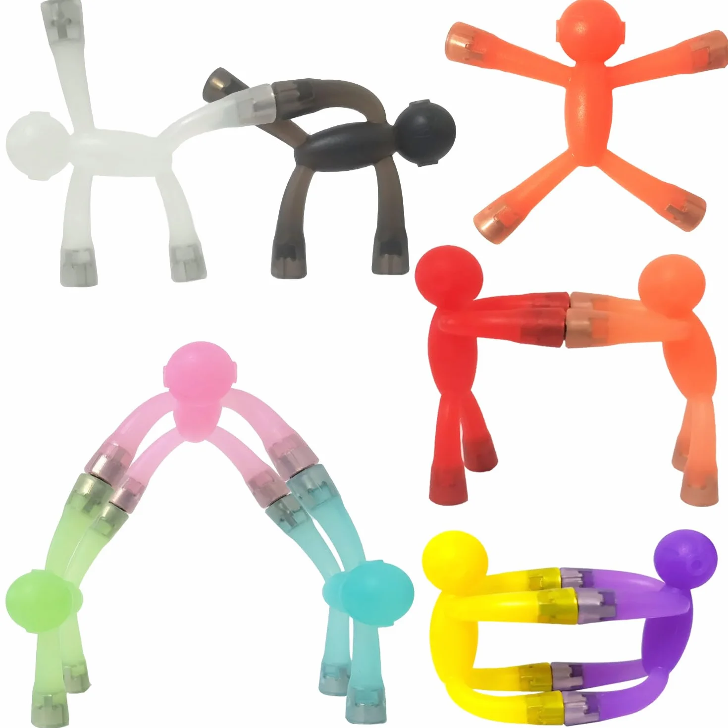 JRD&BS WINL Mini Magnetische Figuren Spielzeug für Kinder Spielzeugmagnete Spiel Kühlschrank Magnete Männchen Reisespielzeug für Kinder 10 Pcs Gummi Magnet Spielzeug für 3-12 Jahre alt (Transparent)