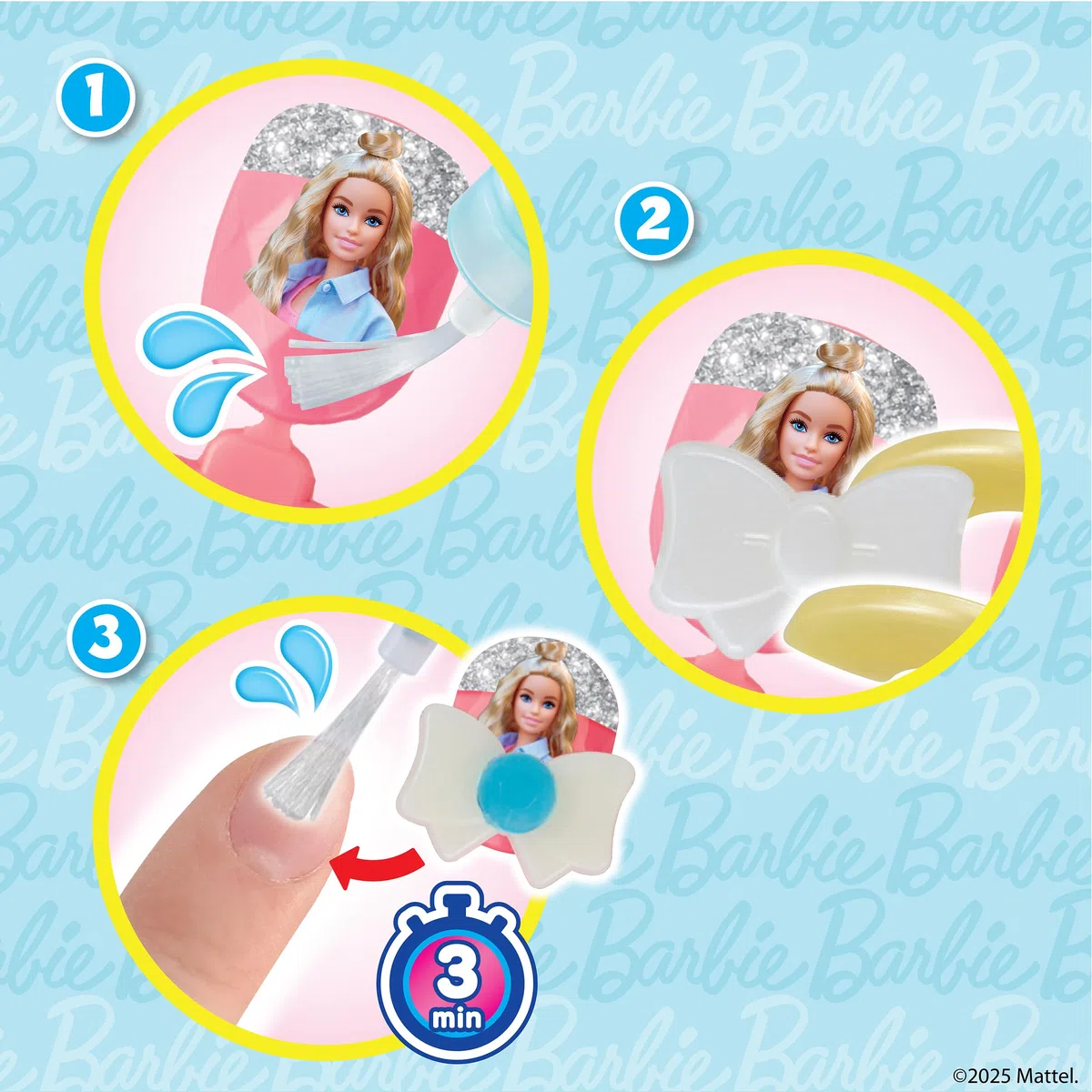 Aquabeads - 35137 Barbie Nagelstudio, Kreatives Nageldesign, Bastelset für Beautyfans, kindersicher, ohne Bügeln oder Kleben, für Kinder ab 4 Jahren
