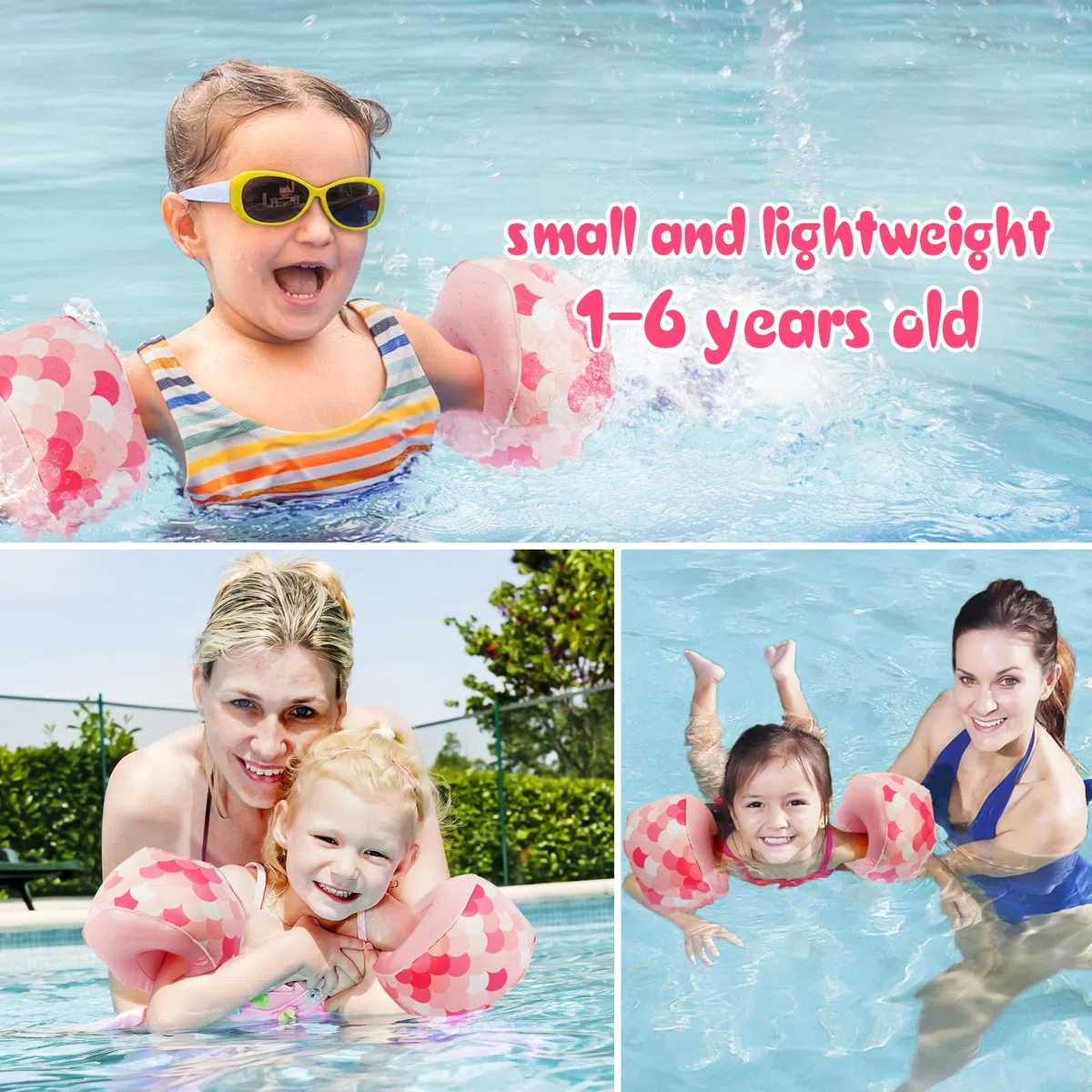 Schwimmflügel Kinder, AivaToba Duale Auftriebs-Schwimmhilfe, Schwimmen Lernen Schwimmflügel für Kinder von 1-6 Jahren, Empfohlenes Gewicht 11-20kg