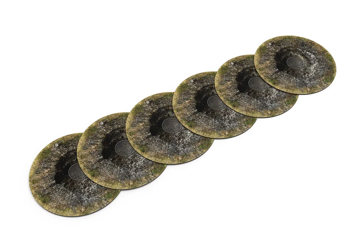 PLAYMATS Warhammer 40k - Dedizierte Zonen für Spiel - Krater - 6 Stück, Crater