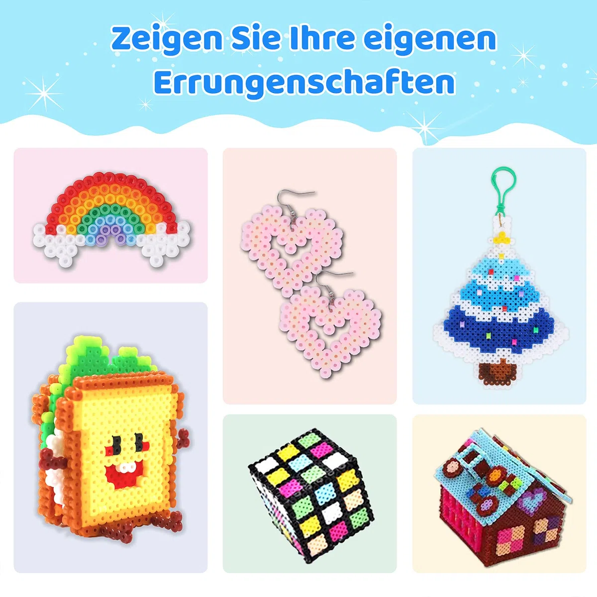 BLOT 4000 Bügelperlen Set 24 Farben Bügelperlen für Kinder Mädchen Jungen DIY Steckperlen mit Platte Zubehör Muster in Organizerbox, 5mm