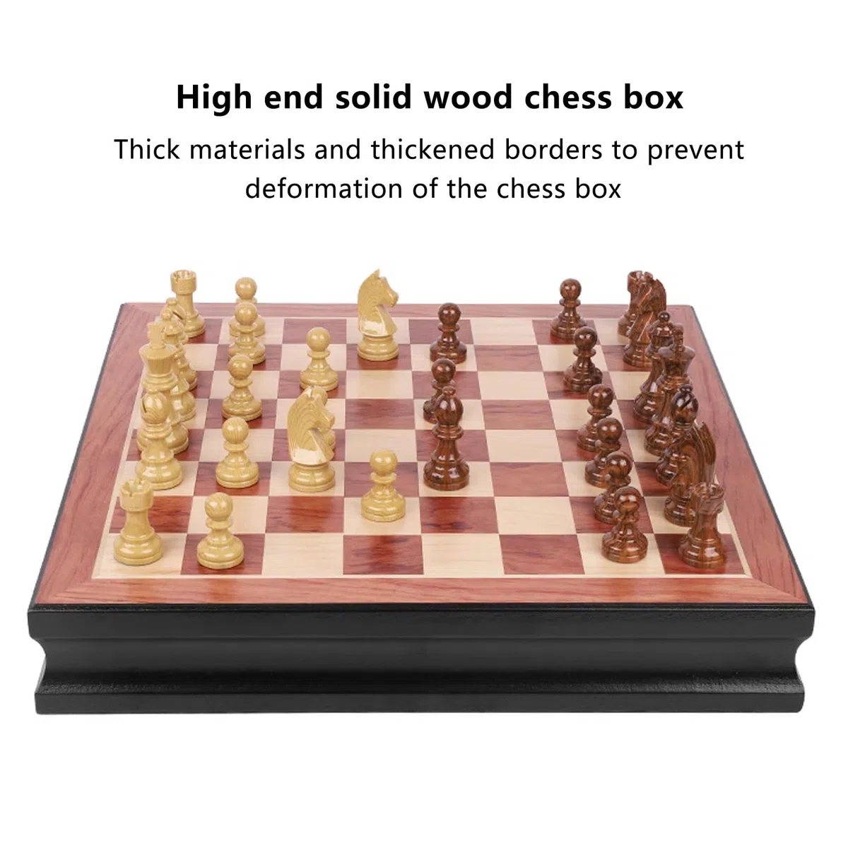 Schachbrett,17.7 "hölzernen Tragbares Reiseschach -set Mit Schachstücken und eingebauten Aufbewahrungsfächern, Leicht Zu Tragen, Reiseschach -set -familienbrettspiel Für Anfänger Und Erwachsene