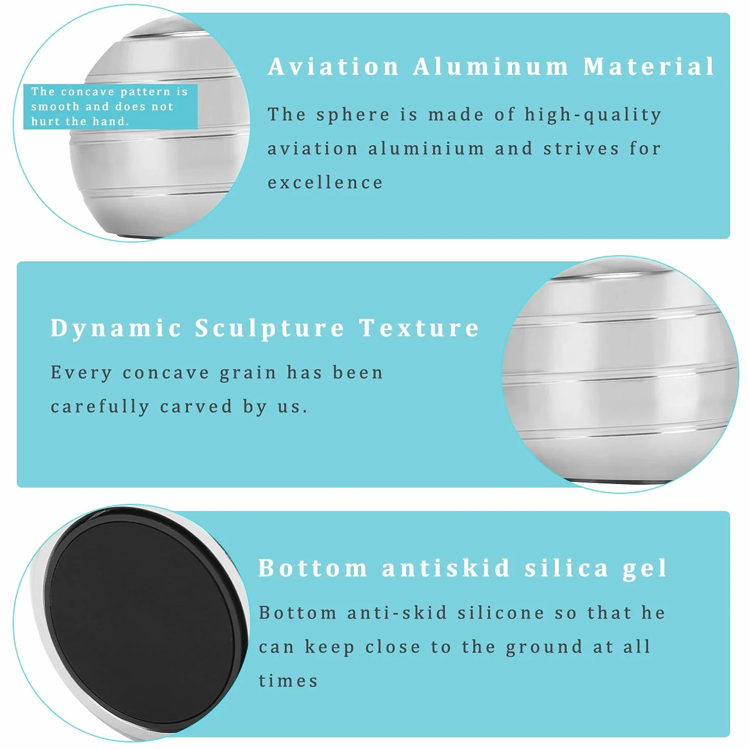 Kinetic Schreibtischspielzeug Office Metal Spinner Ball Gyroskop mit optischer Täuschung für Anti