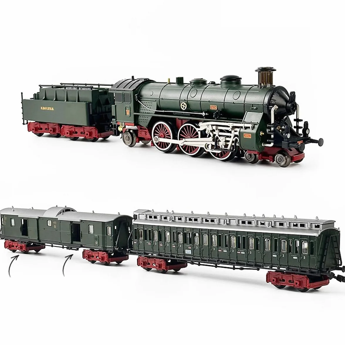 Elektrische Zug Spielzeug, 1/87 HO Electric Locomotive Elektrische Eisenbahn mit Wagen und Schienen, Geschenk für Liebhaber elektrischer Lokomotiven