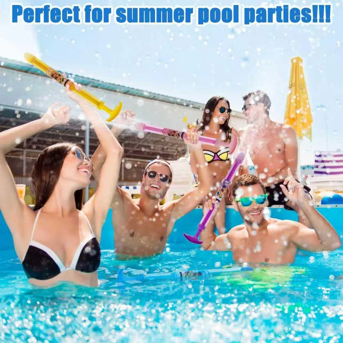 4 Stück Feuerwerks Wasserpistole,Romantische Wasserspritzpistole Reichweite,Water Gun Set,Romantisches Wasserspritze für Paare,Romantisches Wasserspielzeug für Pool,Strand,Sommer Party