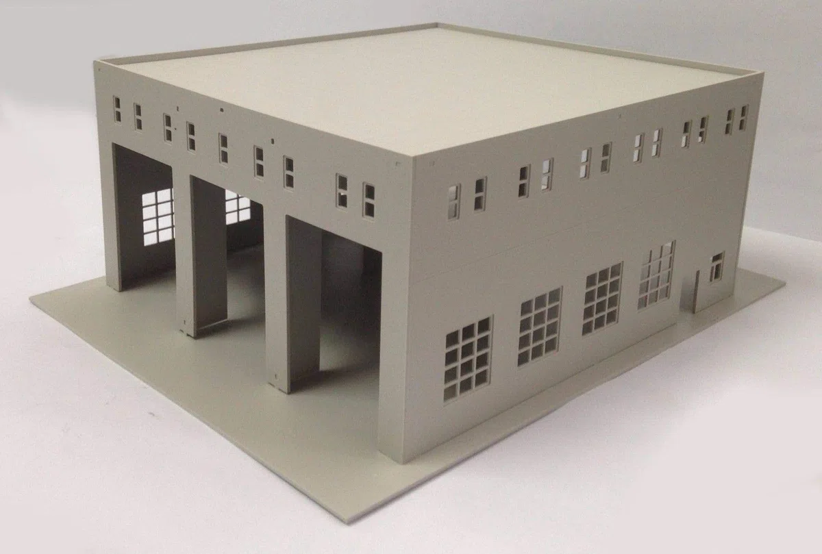 Outland Models Eisenbahn-Layout Modelleisenbahn Motorhaus (3 Stall) HO Maßstab 1:87