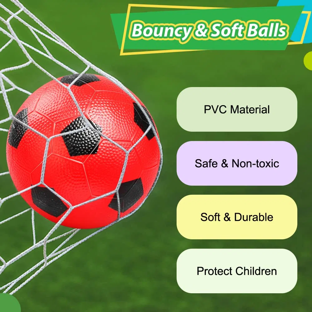 15 cm Kinder Fußball Gummibälle Sportspielzeug, Mini PVC Fußball für den Innenbereich, weiche Fußbälle für Fußballtore, Kleinkinderbälle für aufblasbare Schwimmreifen, 6 Stück