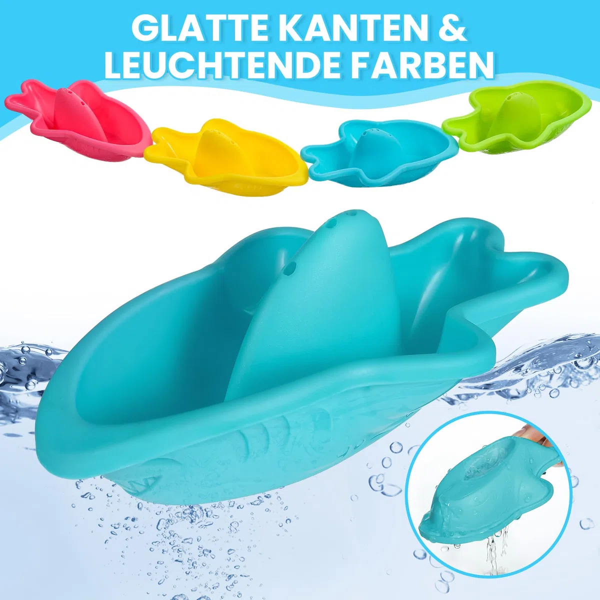 Badespielzeug Baby ab 1 2 3 4 Jahre, Badewannenspielzeug Wasserspielzeug Kinder Schwimmbad Pool Planschbecken Spielzeug Schimmelfreies Badespielsachen 10 Stück