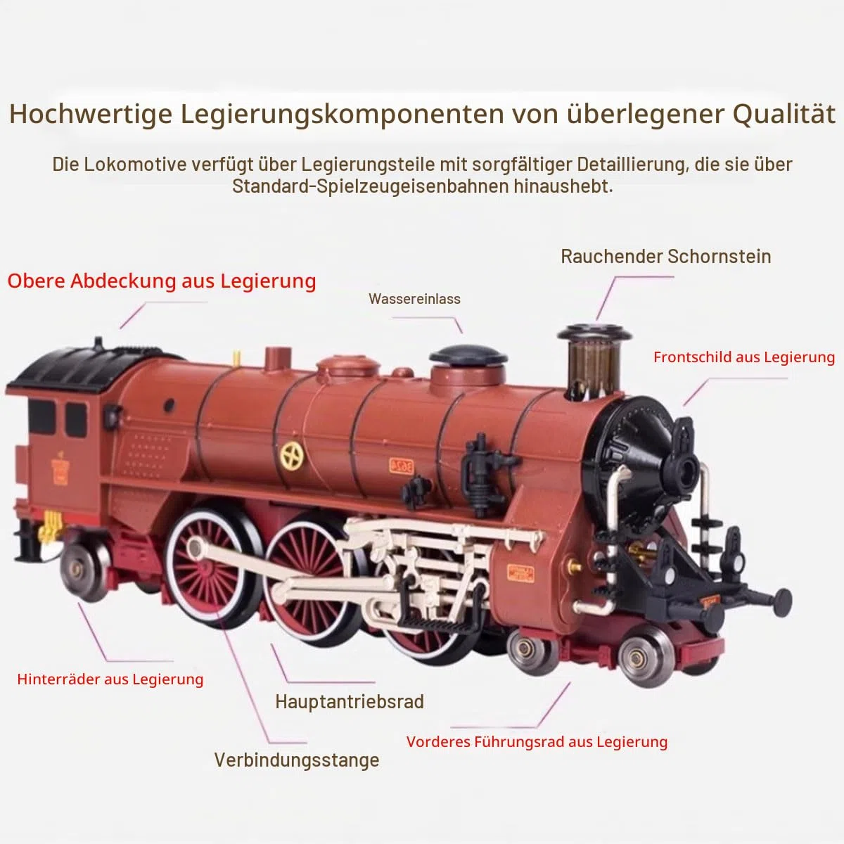 Elektrische Zug Spielzeug, 1/87 HO Electric Locomotive Elektrische Eisenbahn mit Wagen und Schienen, Geschenk für Liebhaber elektrischer Lokomotiven