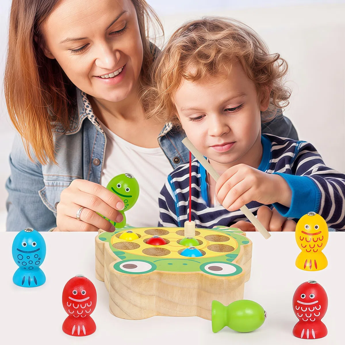 Spielzeug Ab 3 4 5 Jahre,Holz Magnetisches Angelspielzeug Holzspielzeug Für Kinder Montessori Motorikspielzeug,Montessori Spielzeug Geschenk Für Junge Und Mädchen