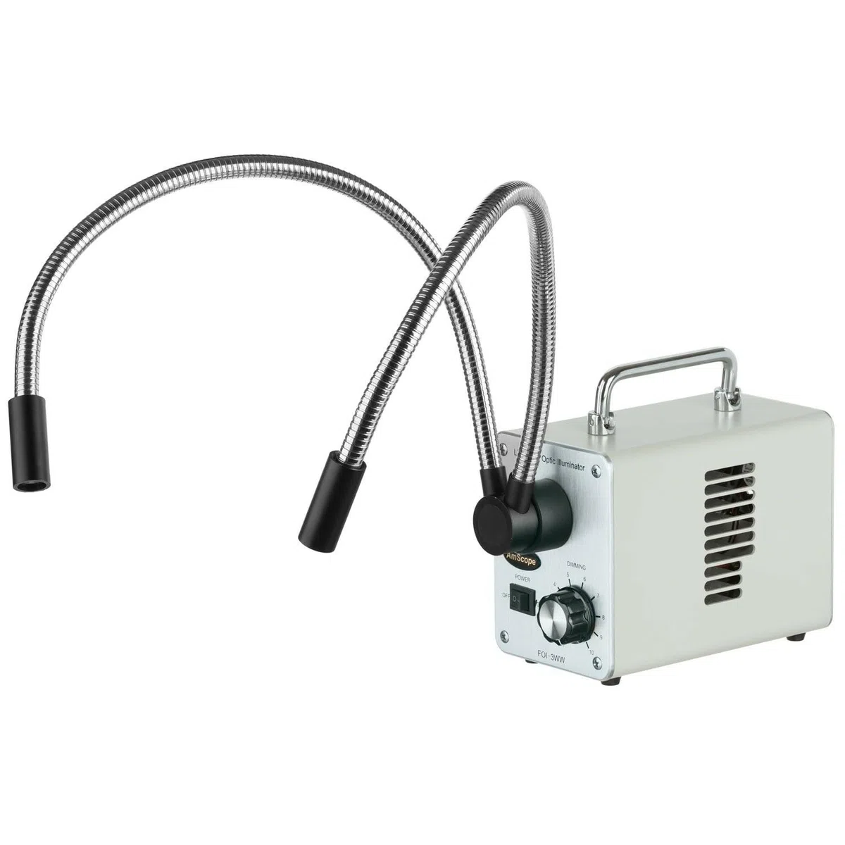 AmScope LED-30WY 30W LED Fiber Optic Dual Schwanenhalsleuchten Mikroskop Illuminator