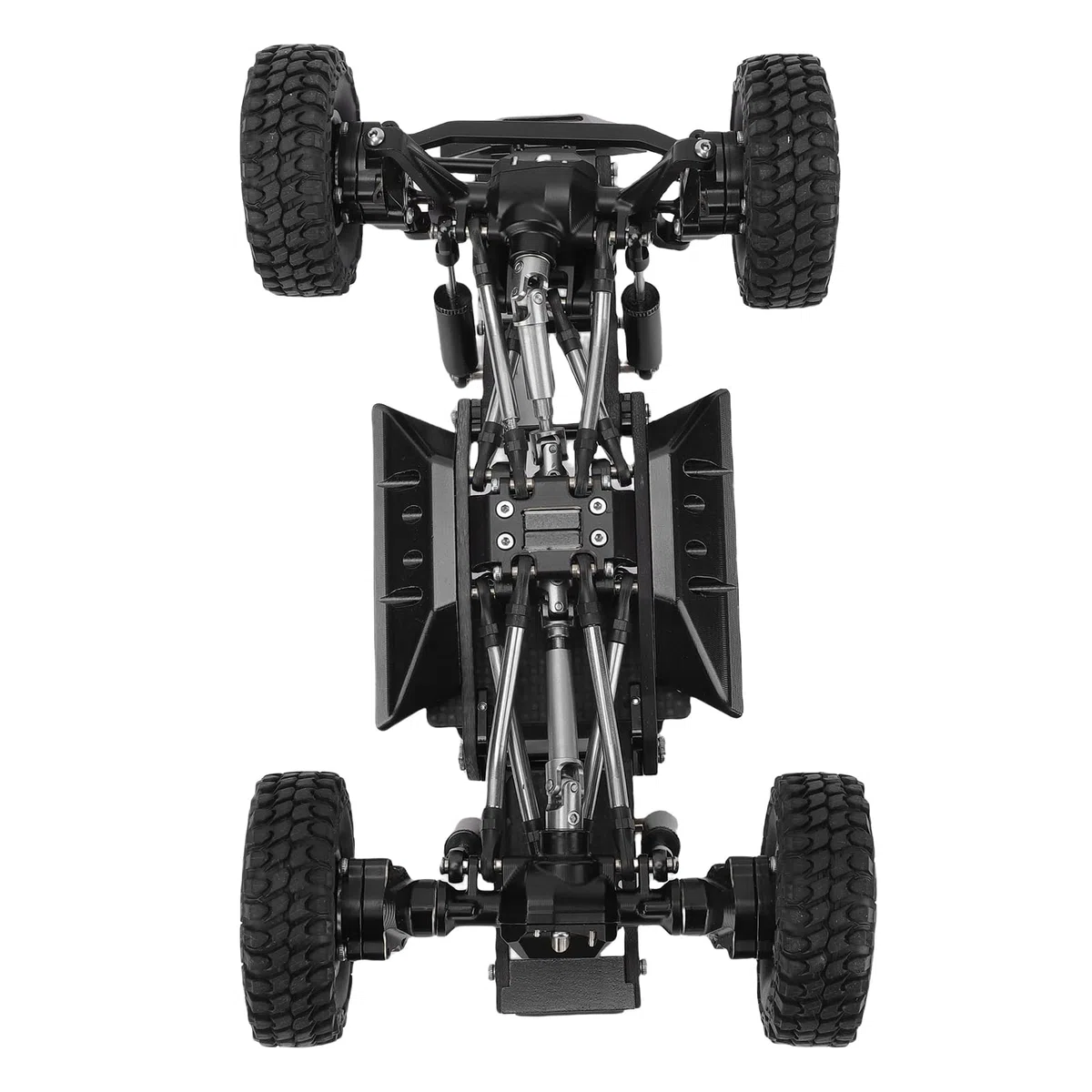 Hochleistungs-Carbonfaser-RC-Chassis-Rahmen-Kit, Upgrade-Teile passend, für Ascent 18 1/18 Scale RC Crawler, leichte, robuste Ersatzteile mit modularem Design (Black)