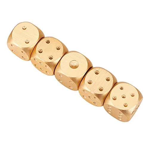 Würfel Set, 5 Stücke Aluminiumlegierung für Tischspiel, Poker Accessoires, Männer Geschenk, für Party, Familienabend und Feiern