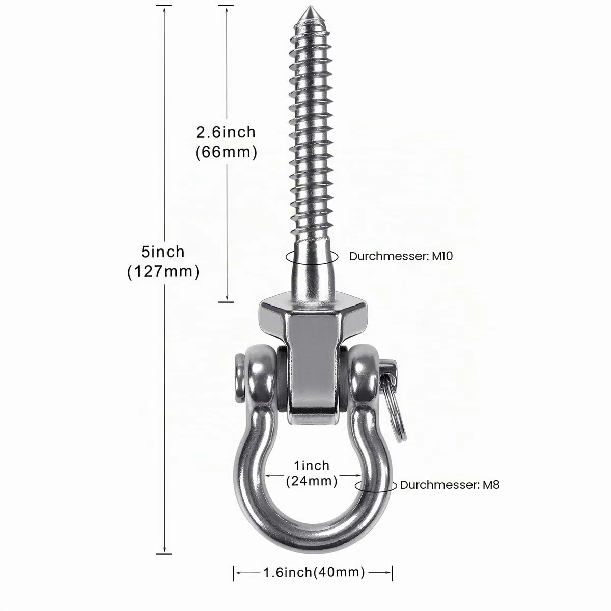 SELEWARE Strapazierfähige Schaukelaufhänger mit Lagern, 2er-Pack - Edelstahl-Veranda-Schaukel-Hardware für Terrasse & Spielplatz, leise Drehhaken - strapazierfähige Schaukel-Hardware für drinnen