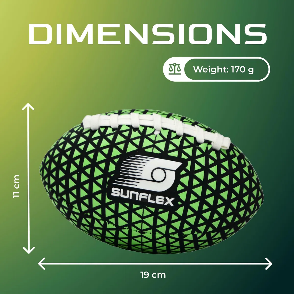 Sunflex® American Football SMALL NeoGrip Neongreen