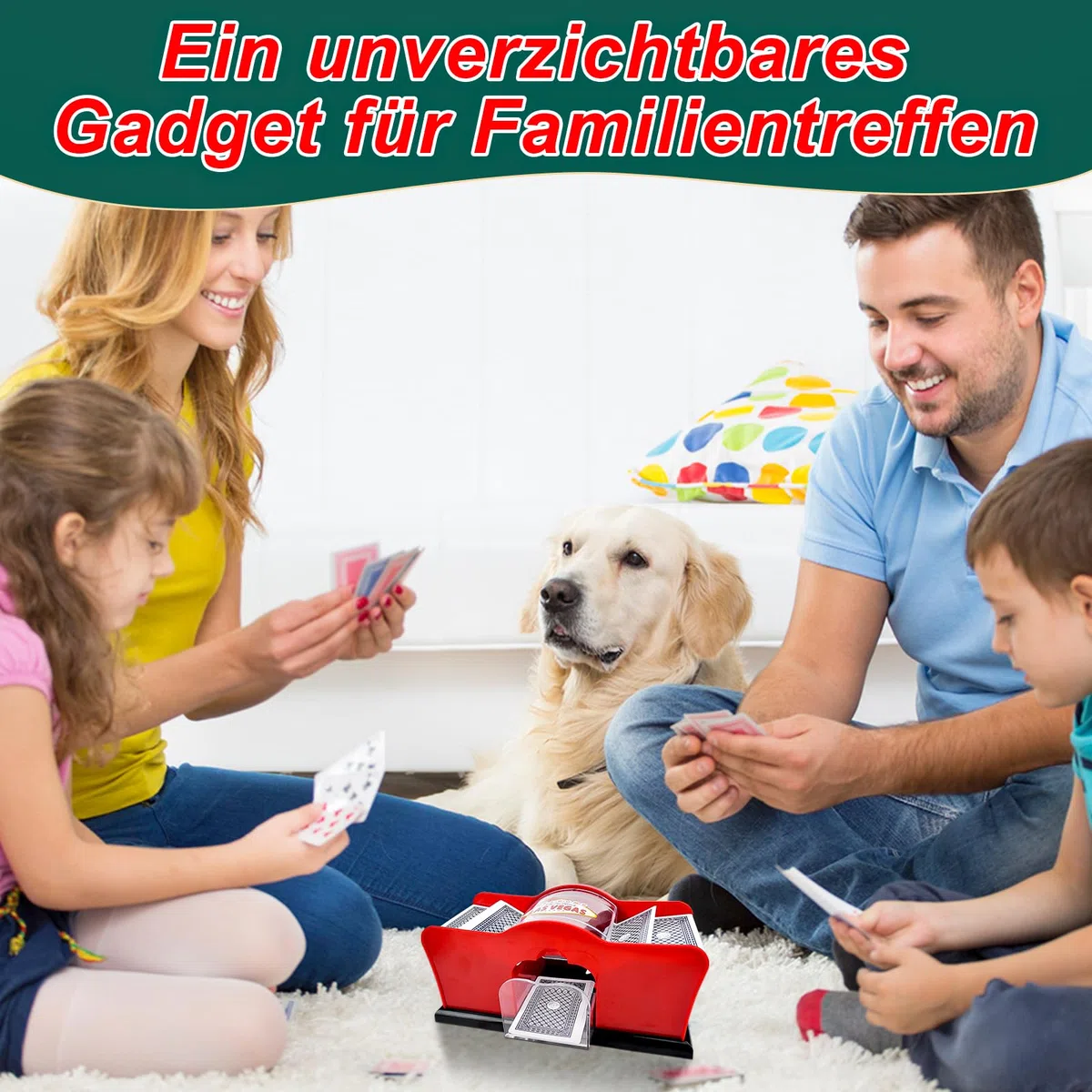 Pipihome Manuelles Kartenmischmaschine, Mischmaschine Karten für 2 Decks mit Kurbel, Kartenmischer Card Shuffler, Kartenmischgerät für Spielkarten bis 91 mm UNO, Poker, Texas Hold Em, Omaha, Baccarat