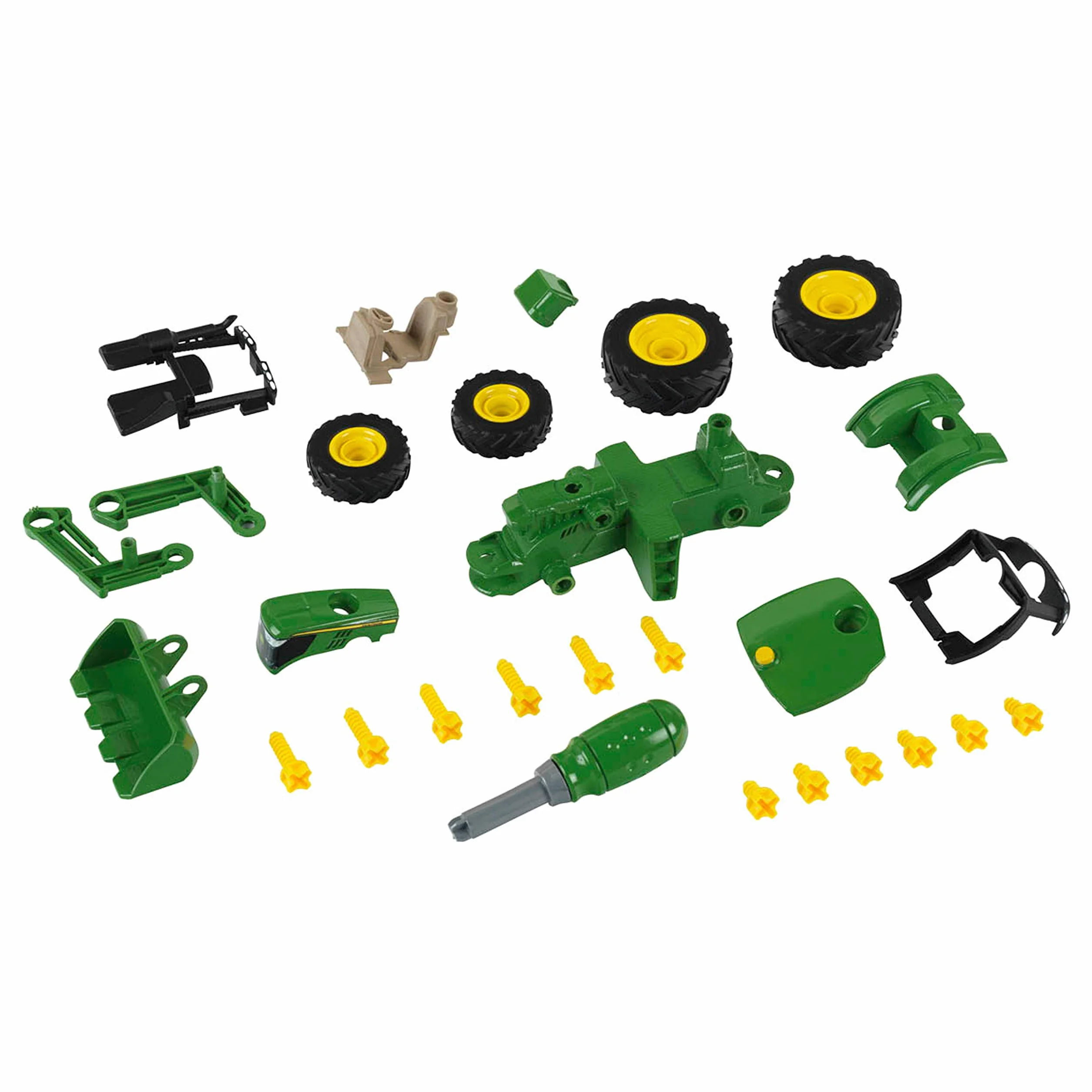 Theo Klein 3903 John Deere Traktor | Mit Frontlader und Gegengewicht | Demontierbare Einzelteile | Maße: 24,5 cm x 9,5 cm x 12 cm | Spielzeug für Kinder ab 3 Jahren