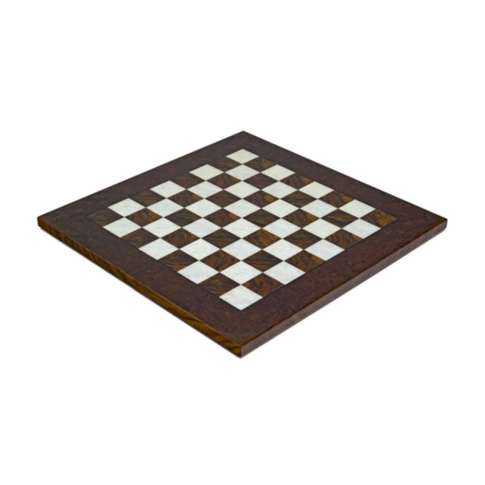 Luxuriöses Schachbrett, 43,2 cm, dunkles Briarwood und Elmwood