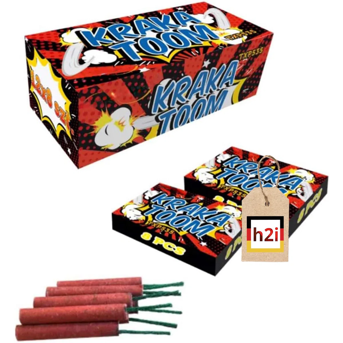 h2i Kraka Toom Crackling Granules | 96 Stück Knisterspaß | Kleine Funkeffekte 40×6 mm | Ganzjahresfeuerwerk Kat. F1 | CE 2806‑F1‑006522