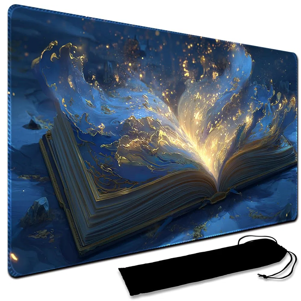 Spielmatte für MTG, mit wasserdichter Lagerung Schwarze Tasche Szie 60 x 35CM, mit Zone MTG Spielmatte genähte Kanten Spiel Spiel Mat Trading Card Game Playmats TCG Game Mat (No Zone,6)