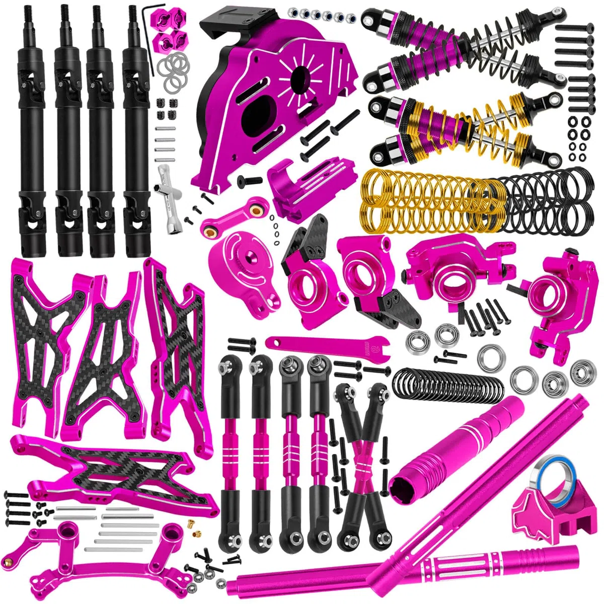 RC Shocks&Arms&Caster Blocks Hubs & 25T Direct Mount Servo Saver & Steering Bellcranks & CVD & Support & Gear & Center Drivesshafts & Turnbuckles Links Parts for 1/10 Big Rock 4X4 V3 3S BLX,