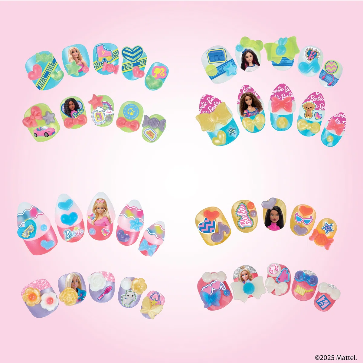 Aquabeads - 35137 Barbie Nagelstudio, Kreatives Nageldesign, Bastelset für Beautyfans, kindersicher, ohne Bügeln oder Kleben, für Kinder ab 4 Jahren