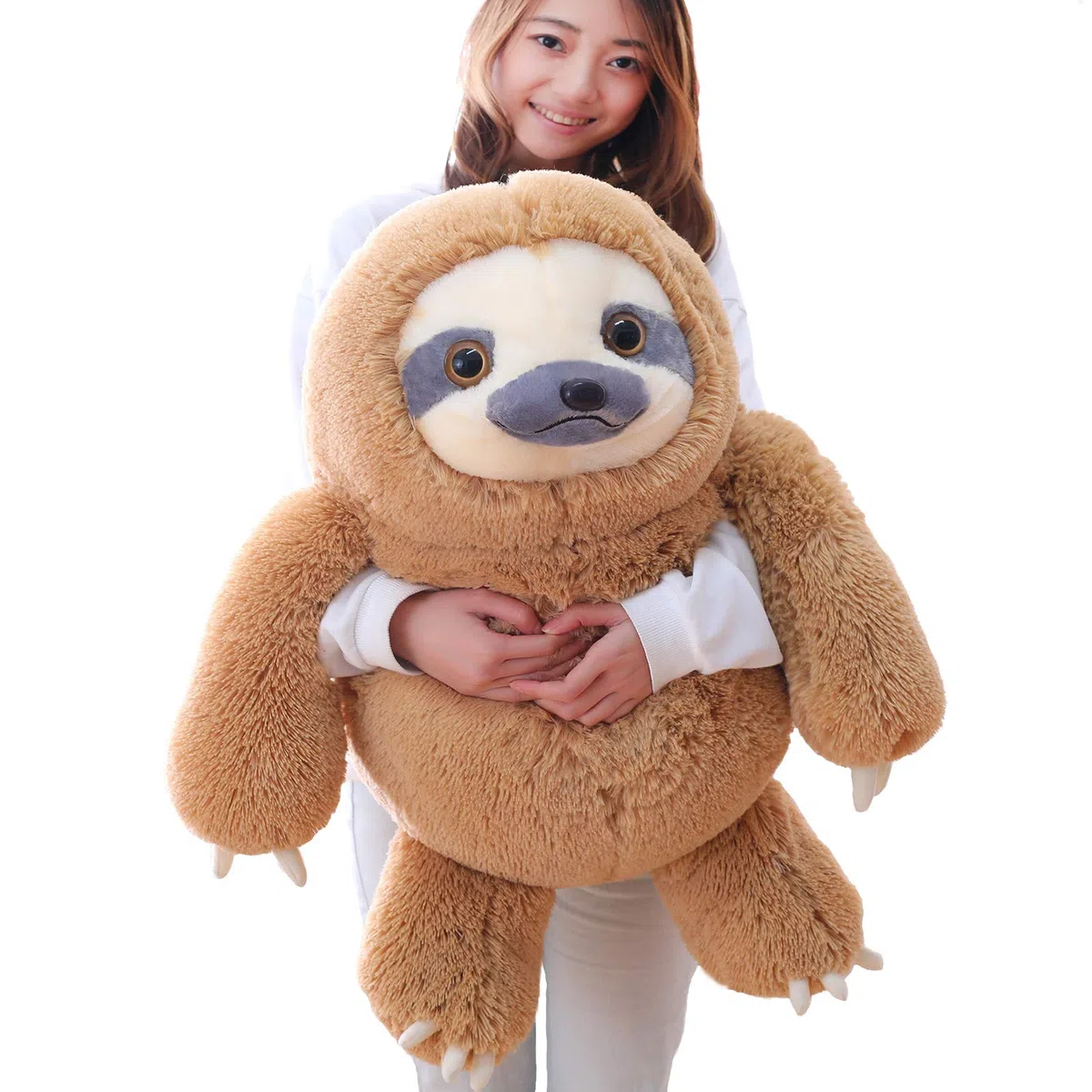 Winsterch-E Gefüllten Stofftiere Faultiere, Plüsch Faultier(Brown, 70cm)