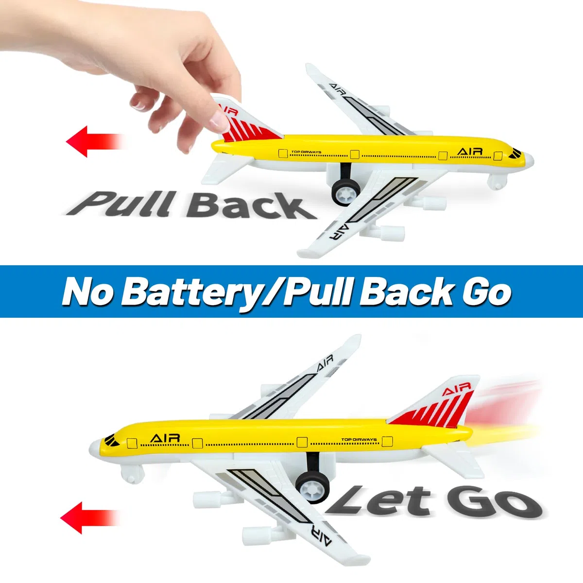 Flugzeug Spielzeug 4 Pcs, Metall Pull Back Flugzeug Spielzeug für 3 4 5 6 Jahre Jungen Mädchen, Diecast Flugzeuge Modelle, Geschenke für 6 jahrlge Jungen Kinder