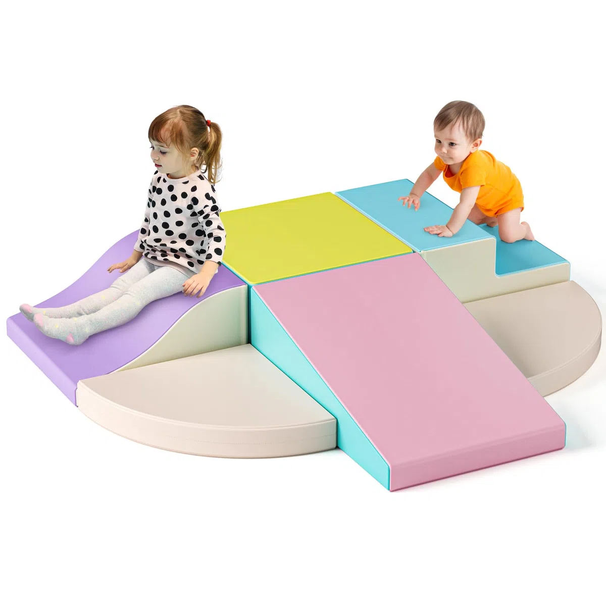 Kinder Schaumstoffbausteine, große Schaumstoffbausteine, Indoor-Kletterblöcke, Kinderklettergerüste (Makkaronfarbe)