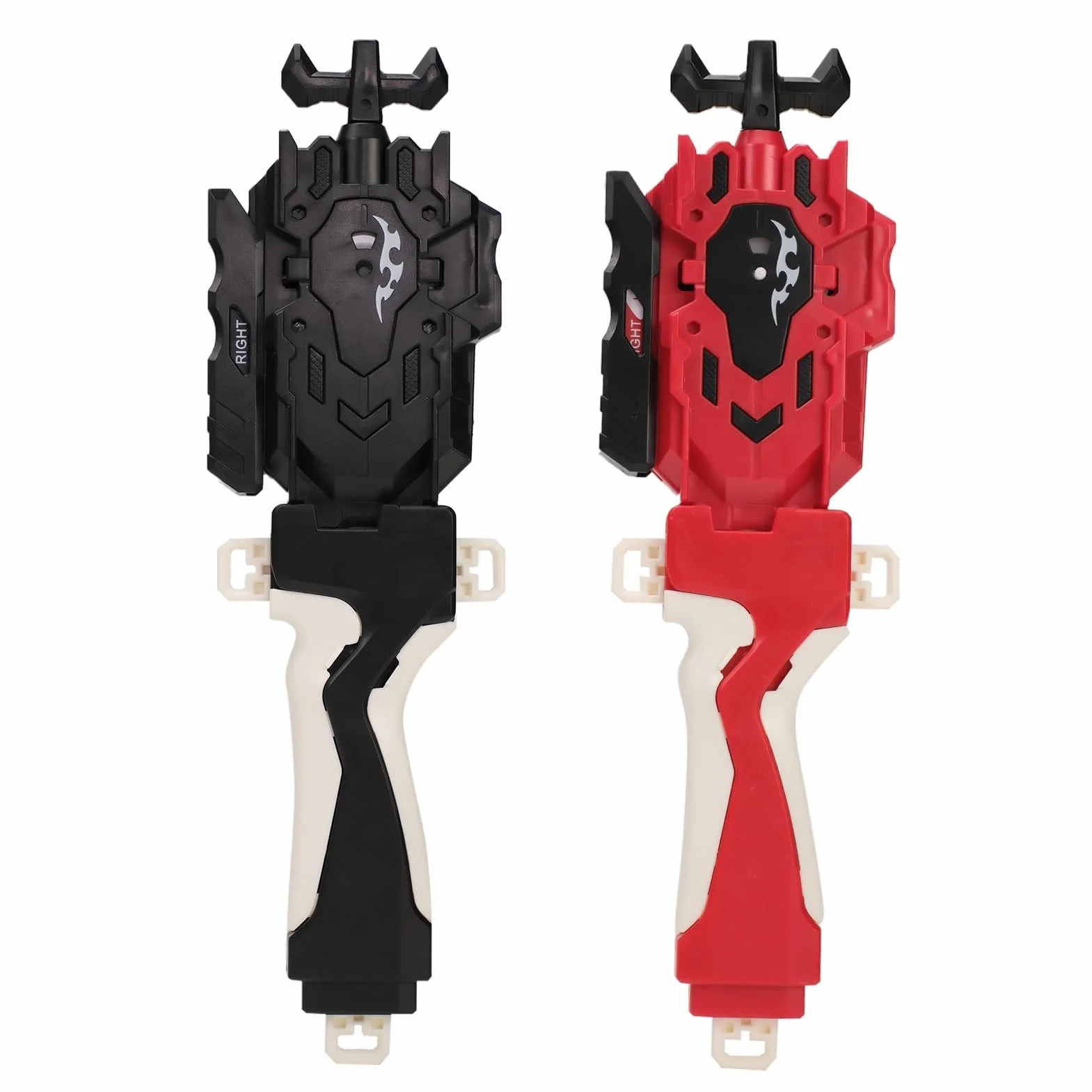 AIBREAY Burst Kampfkreisel Schnur Launchers mit Griff 2 Schwarz Rot Set (Schwarz Rot)