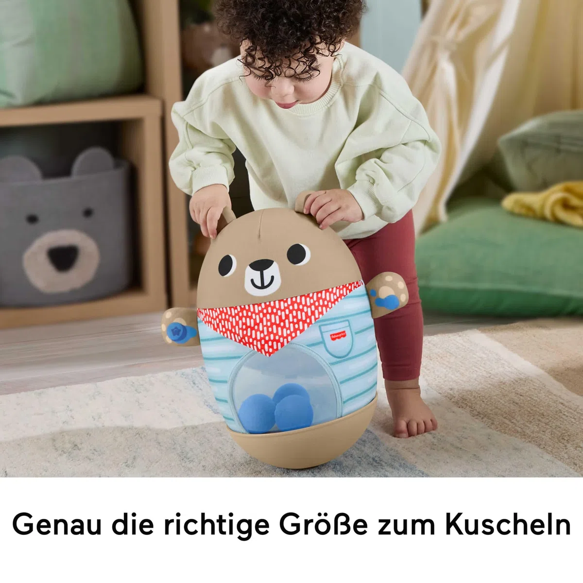 Fisher-Price Babyspielzeug, Camping-Freunde Wackelbär, Wackelspaß zur Entwicklung der Grobmotorik für Babys ab 6 Monaten, JLB83