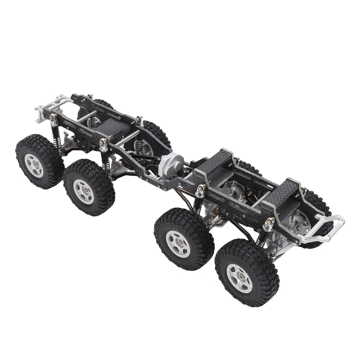 VBESTLIFE Kohlefaser-Chassisrahmen mit Niedrigem Schwerpunkt Als Ersatz für Axial SCX24 RC-Car, Hochfestes, Leichtes Nachrüstset für Verbessertes Handling (Schwarz und Silber)