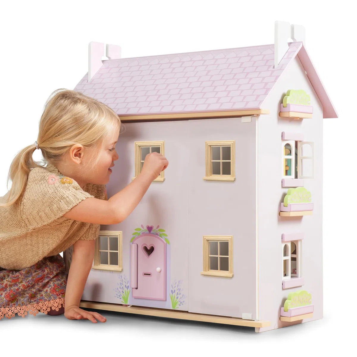 SHINEOFI 2Er Set Miniaturfensterrahmen Aus Birkenholz 1:12 Maßstab Puppenhausfenster Für DIY Puppenhausmöbel Dekoration Und Spielzeugzubehör Mit 4 Fächern