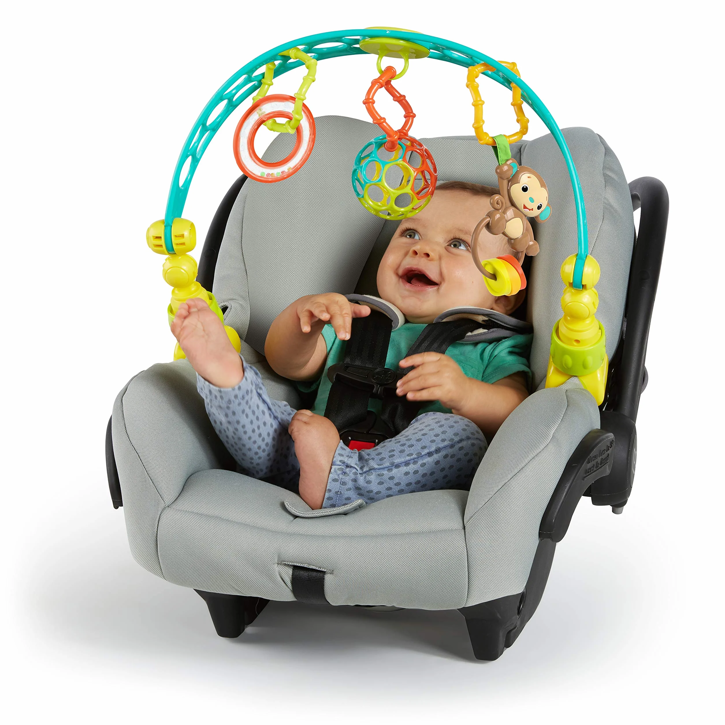 Bright Starts Oball, Spielbogen für den Kinderwagen aus flexiblem, festem Oball-Material für einfaches Greifen