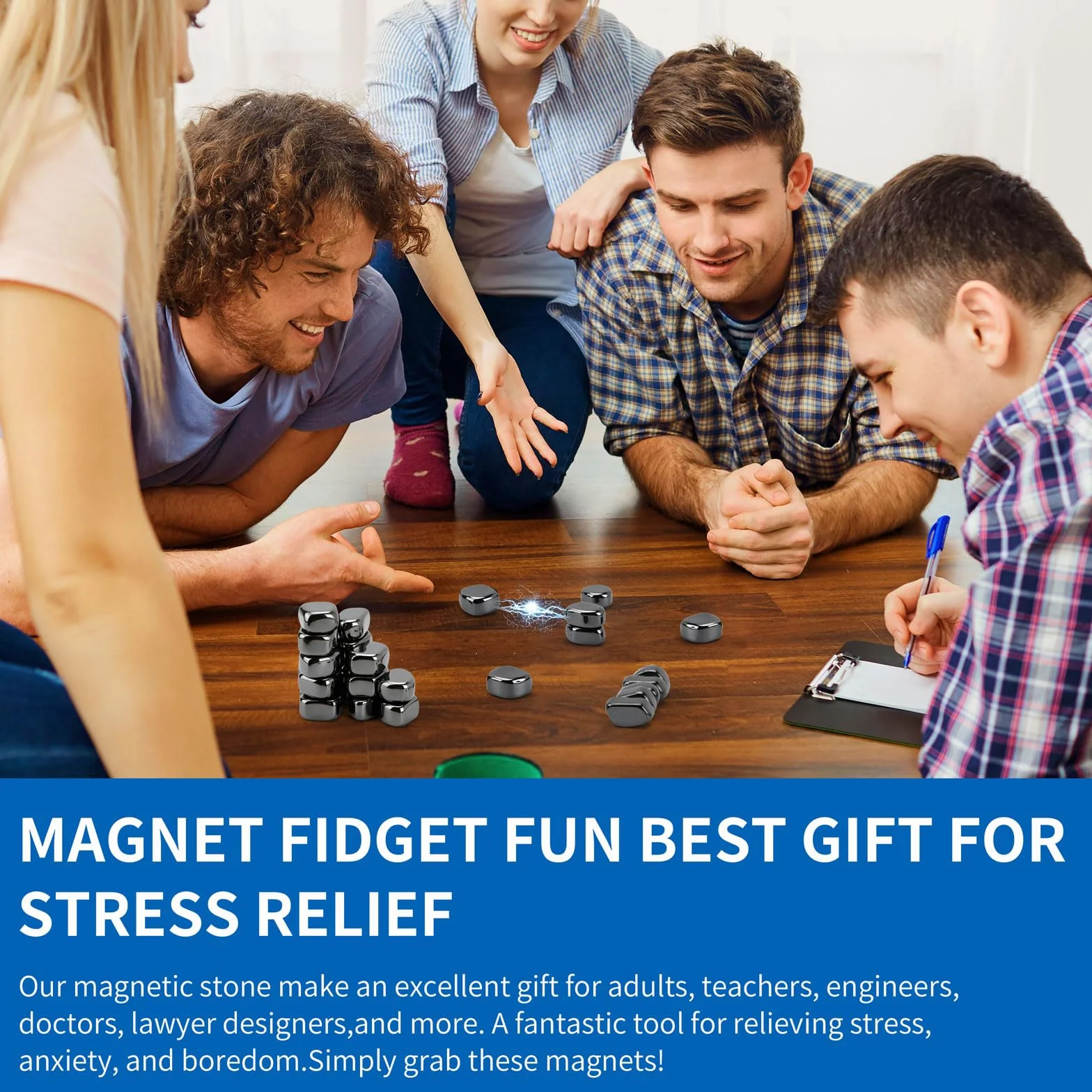 60 Stück Irregulär Steine Magnete Magnetsteine aus Hämatit ASMR Hämatit Magnete Anti-Stress Kugel & Kreatives Konstruktionsspielzeug für Familientreffen Camping Büro（Schwarz）
