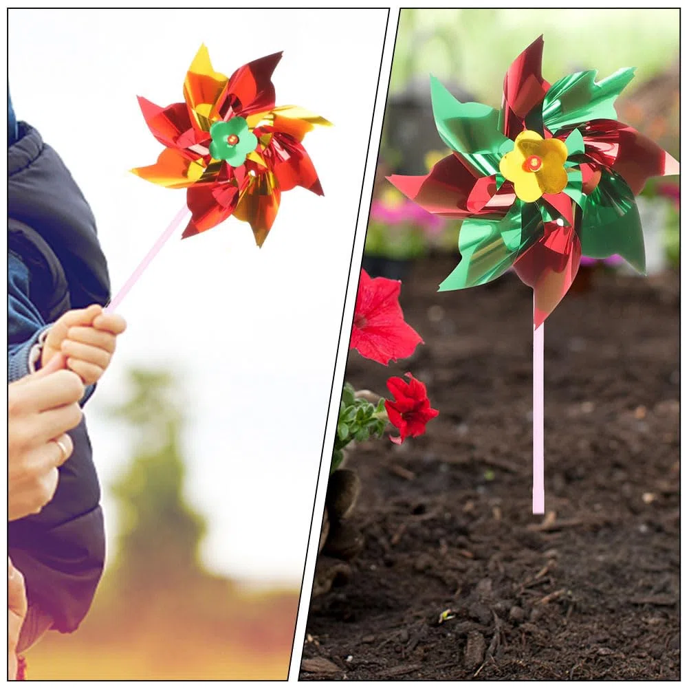 VICASKY Bunte Kleine Windräder zum Selberbauen - 20 Stück Windspiel Garten Deko,Handliche DIY Windmühlen für Kinder,Outdoor Balkon Gartenparty Deko,Farbige Windrad Spielzeuge (Mehrfarbig,20er Set)