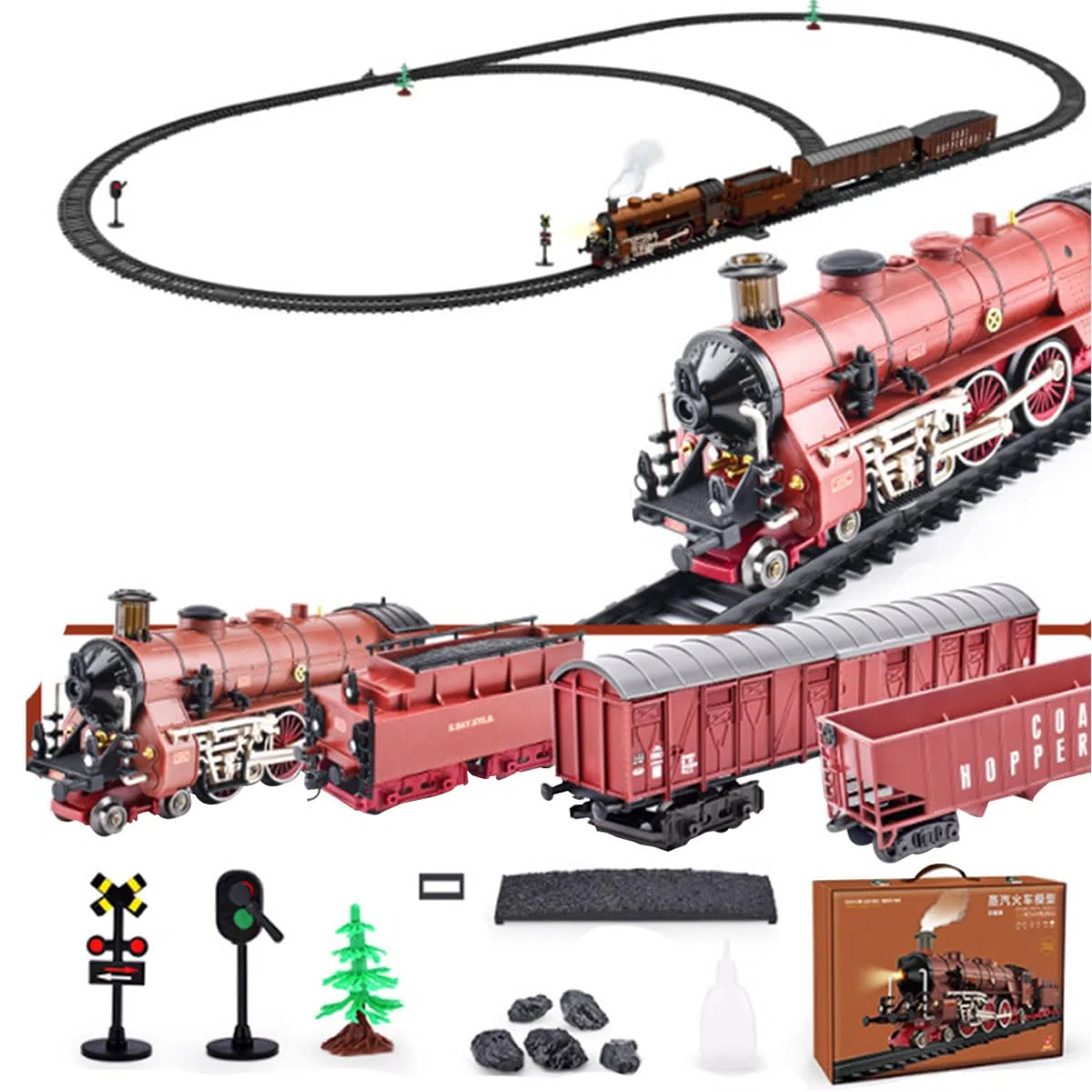 Elektrische Zug Spielzeug, 1/87 HO Electric Locomotive Elektrische Eisenbahn mit Wagen und Schienen, Geschenk für Liebhaber elektrischer Lokomotiven