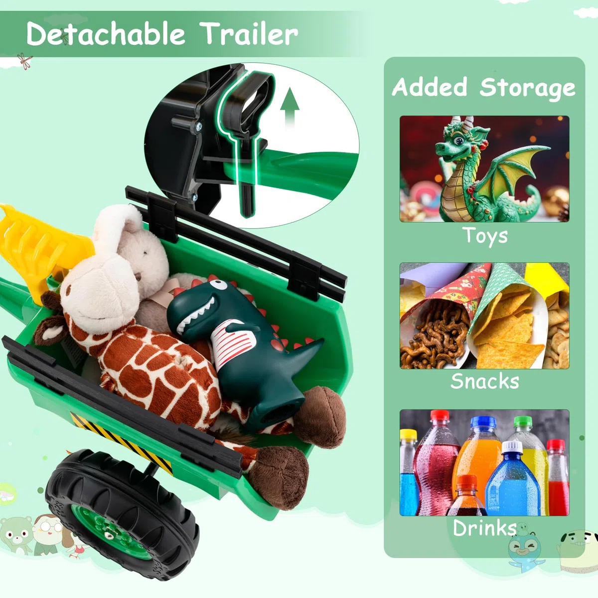 FANTASK Trettraktor ab 3 J., Anhänger & Grabschaufel, bis 35 kg