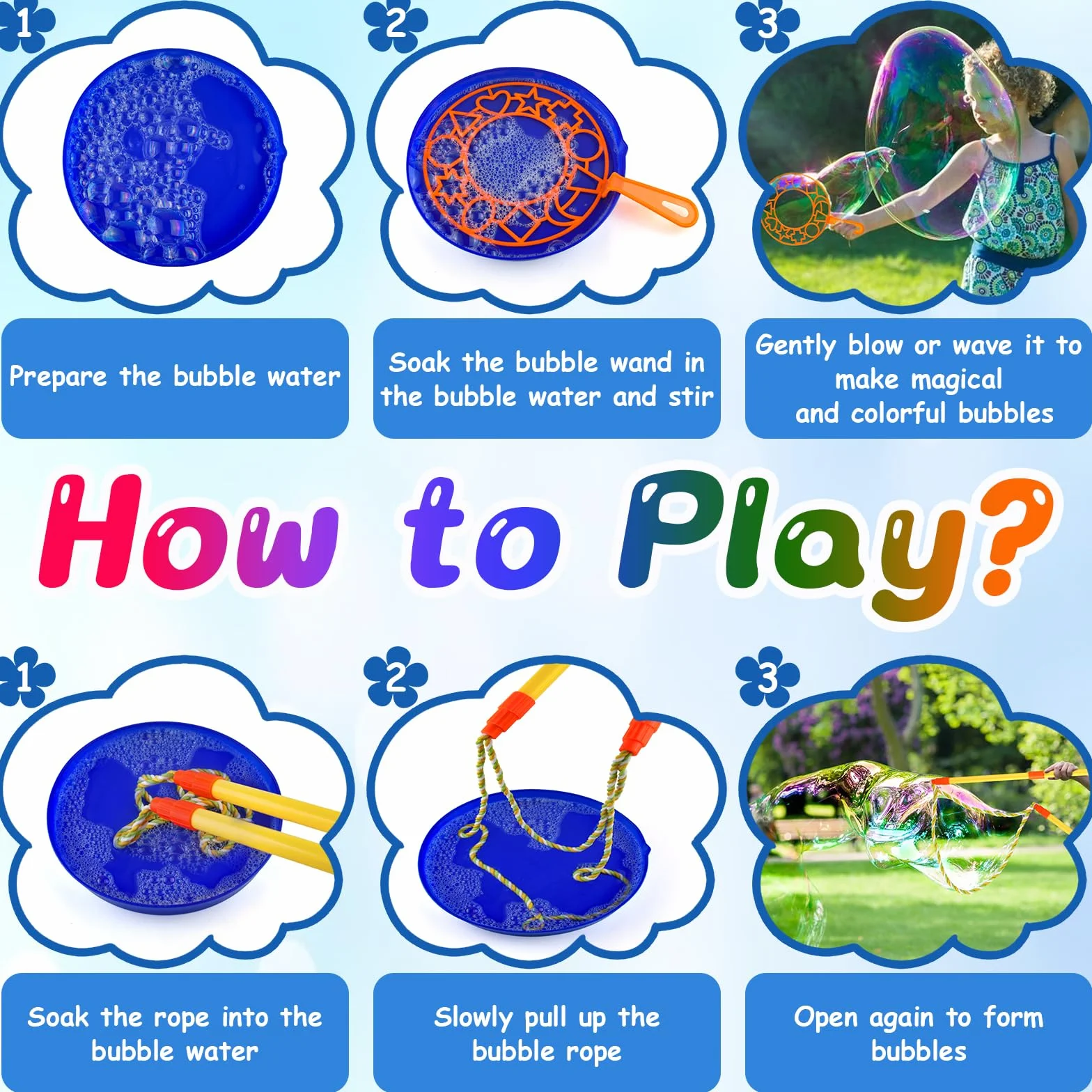 Riesenseifenblasen Seifenblasen Set Groß Stab 29 Stück +6 Seifenblasenflüssigkeit Stäbe Riesen Seifenblasen Kinder XXL Seifenblasenstab Gross Zubehör Lasso Spielzeug Seil Outdoor Sommerspiele Draußen