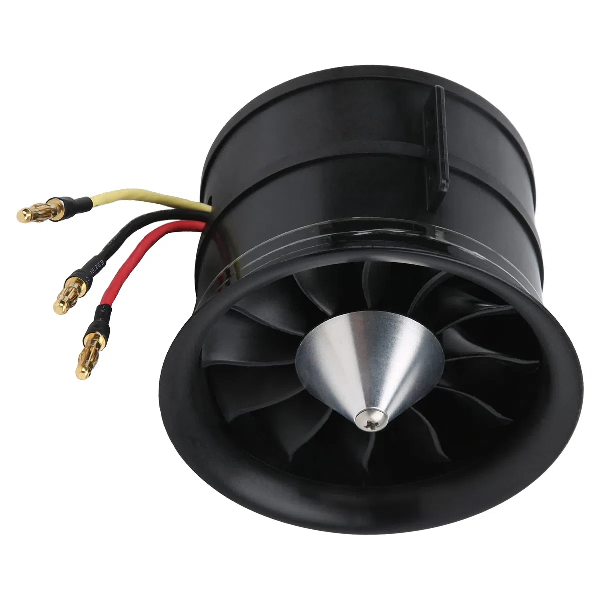 RC 90 mm elektrischer Impeller, 12 Flügel mit bürstenlosem Motor, hohe Leistung, hohe Effizienz, Aluminiumlegierung, Kunststoff, Kupfer, Schwarz, für RC-Flugzeuge (1000 kV)