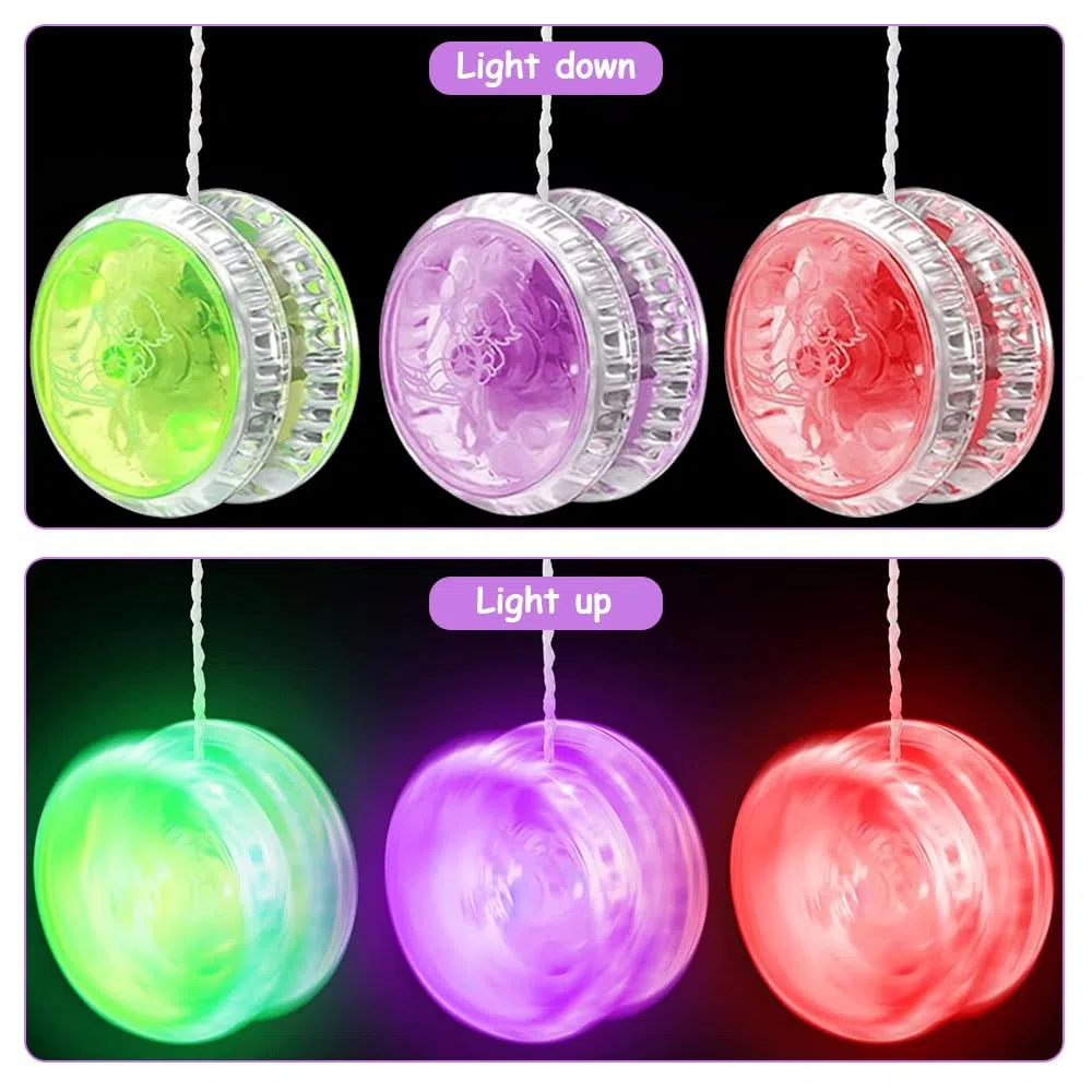 15 Stück LED Licht YoYo, Kunststoff Responsive Yoyo, Reaktives Kugellager JoJo, JoJo Spielzeug, für Anfänger und Kinder, für Geburtstag Party Gastgeschenk, Preise, Zufällige Farben