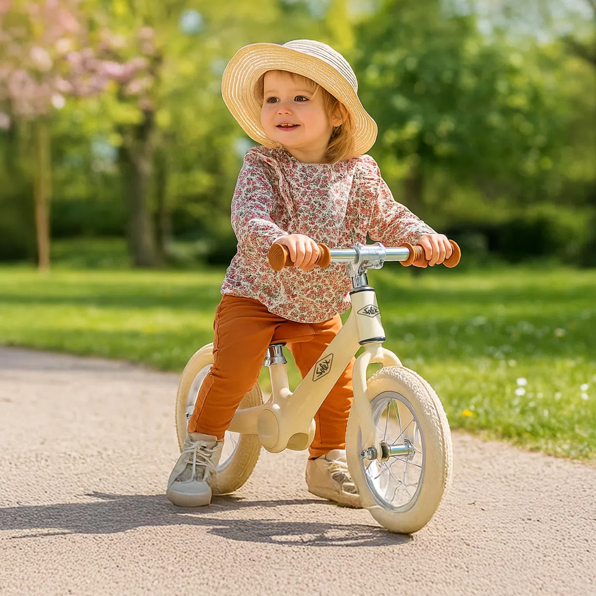 MGM JOUET - Laufrad - Solex - 119350 - Freilauf - Beige - 30 Kg Max - Metall - 12 Zoll - Kinderfahrrad Ohne Pedale - Geschenk - Geburtstag - Gleichgewicht - Für Kinder von 2 bis 6 Jahren