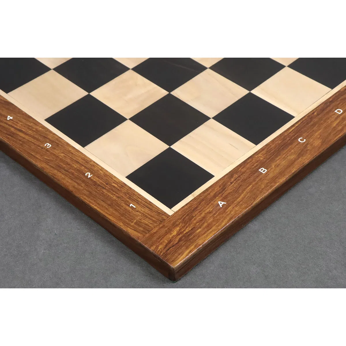 RoyalChessMall-23 Schachbrett aus massivem Ebenholz und Ahornholz 60 mm quadratisch - Algebraische Notation…