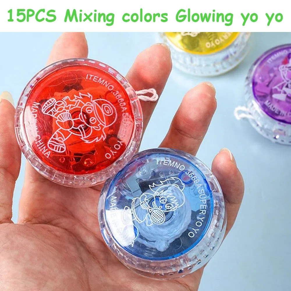 LED Licht YoYo, Responsive yoyo für Kinder, 15 Stück JoJo Kinder, Leuchten Yoyos für Kind, Professionelles Yoyos, für Kind und Anfänger, Yo-yo für Geburtstagsgeschenke, Partys und Feiern
