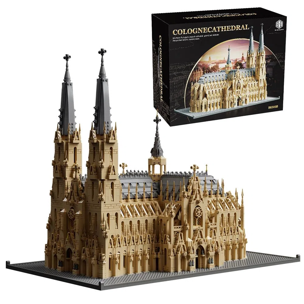 KYLON Architektur Kölner Dom Klemmbausteine Set, B6300B Modular Kirche, 6028 Teile Gotisches Modular Building Modell Bausatz, Sammlerstück für Erwachsene, Mit Originalverpack