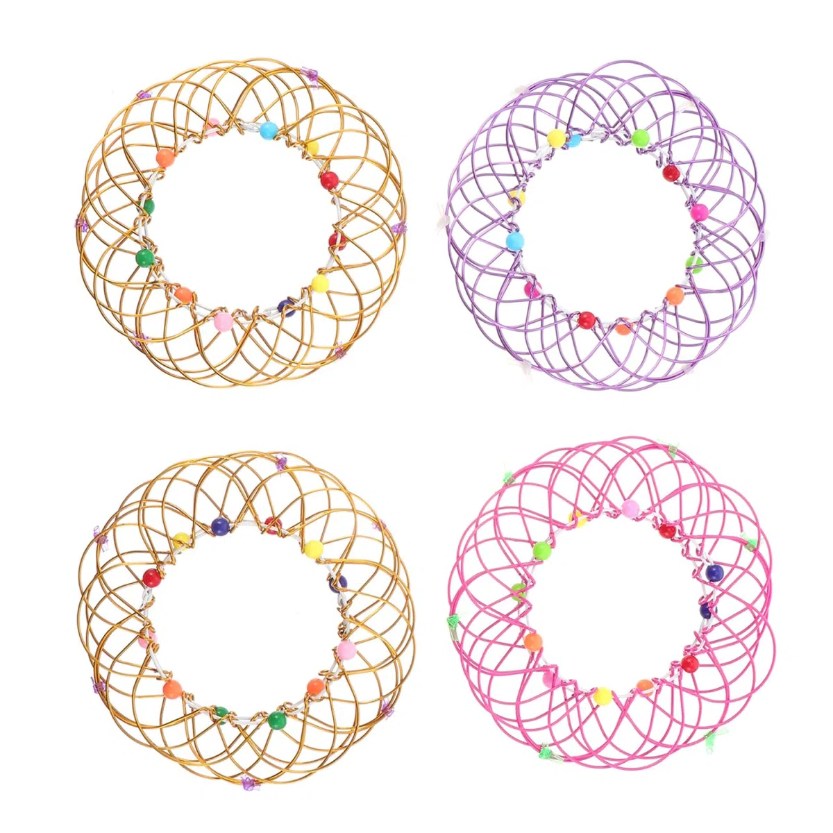 ifundom 8stücke Mandala Zauberblumen-körbe Variationen Für Kreative Spielideen Bunte Eisenring-Ornamente Für Pädagogisches Spielzeug Für Zuhause Und Partys