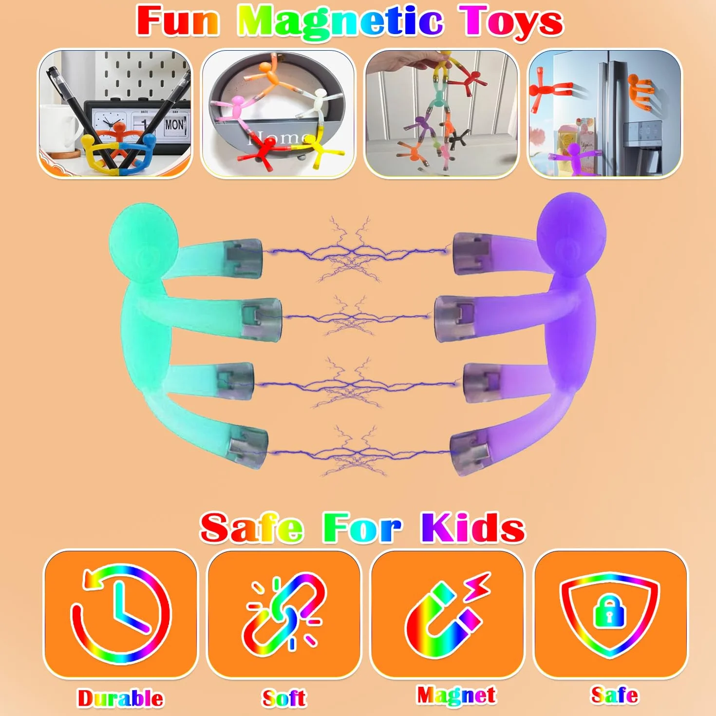 JRD&BS WINL Mini Magnetische Figuren Spielzeug für Kinder Spielzeugmagnete Spiel Kühlschrank Magnete Männchen Reisespielzeug für Kinder 10 Pcs Gummi Magnet Spielzeug für 3-12 Jahre alt (Transparent)