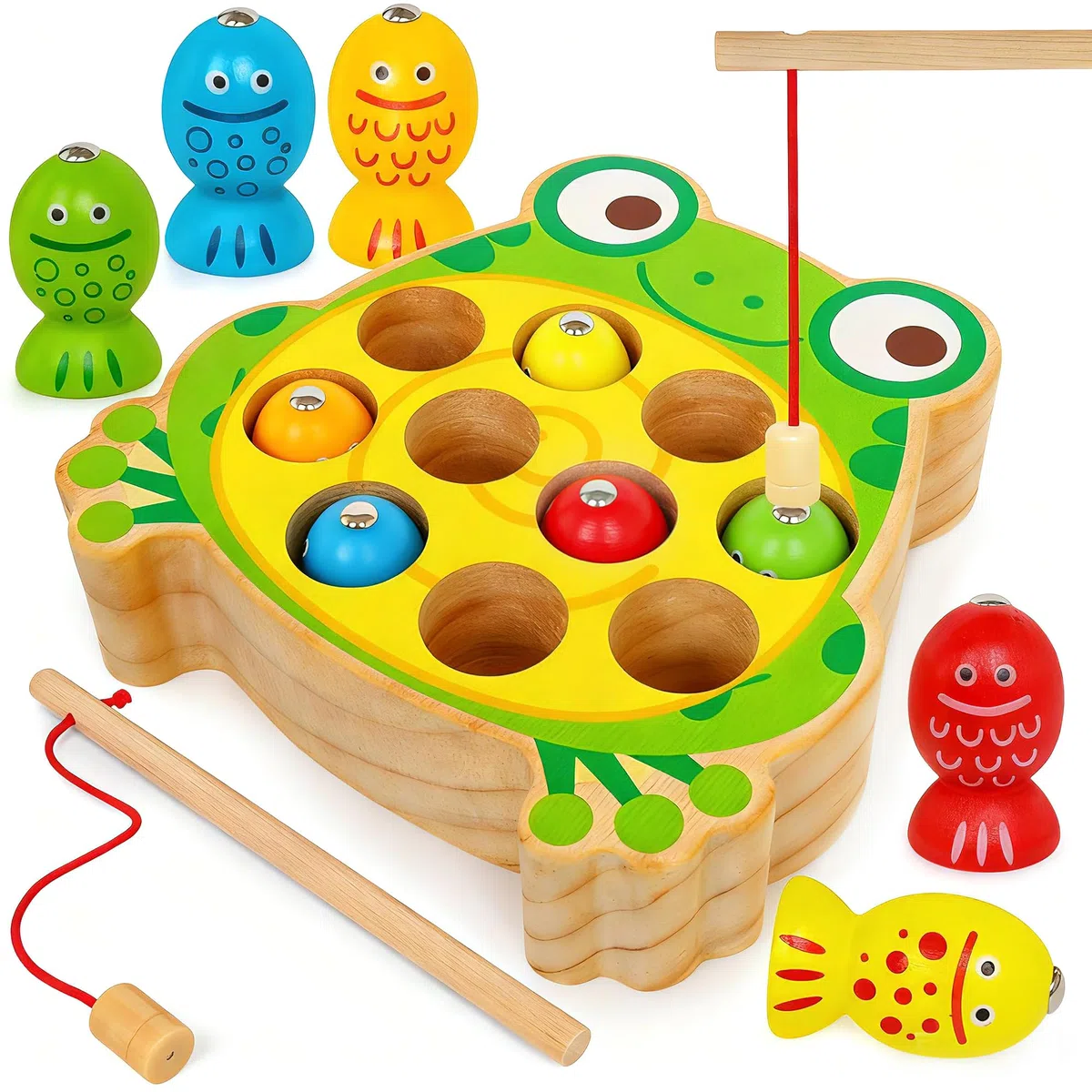 Spielzeug Ab 3 4 5 Jahre,Holz Magnetisches Angelspielzeug Holzspielzeug Für Kinder Montessori Motorikspielzeug,Montessori Spielzeug Geschenk Für Junge Und Mädchen