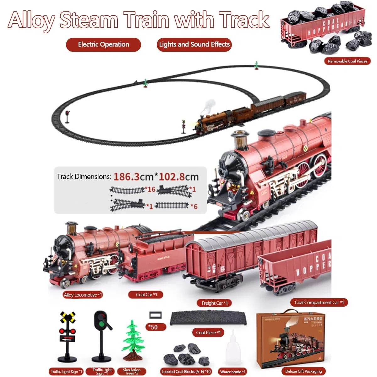 Elektrische Zug Spielzeug, 1/87 HO Electric Locomotive Elektrische Eisenbahn mit Wagen und Schienen, Geschenk für Liebhaber elektrischer Lokomotiven