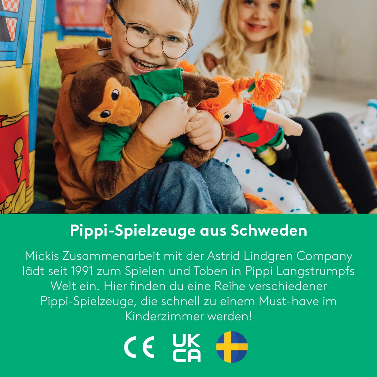 Pippi Langstrumpf Kinderspiel Memory Spiel – Holzspiel für Kinder – Gedächtnisspiel mit 38 Holzteilen – Offiziell Lizenziertes Produkt – Für Kinder ab 3 Jahren